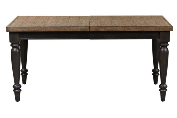 Branson II Chalkboard Black With Brown Top 5 Piece Leg Table Set With Slat Back Chairs