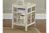 Image of Bridgeport White Nautical Beach Theme Chair Side Table With Storage Shelf And Rope Accents