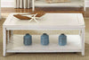 Image of Bridgeport White Nautical Beach Theme Rectangular Coffee Table With Rope Accents