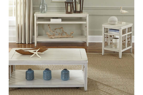 Bridgeport White Beach Themed Occasional Table Collection