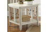 Image of Bridgeport White Nautical Beach Theme End Table With Shelf And Rope Accents