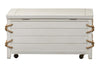 Image of Bridgeport White Nautical Beach Theme Cedar Lined Storage Trunk Coffee Table With Rope Accents