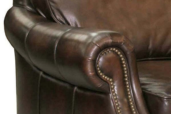 Brighton Quick Ship Traditional Top Grain Pillow Back Leather Club Chair