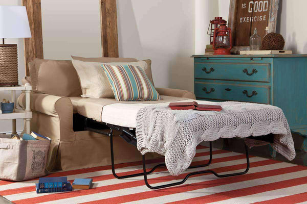 Brigid 58 Inch Slipcovered Chair And A Half Twin Sleeper