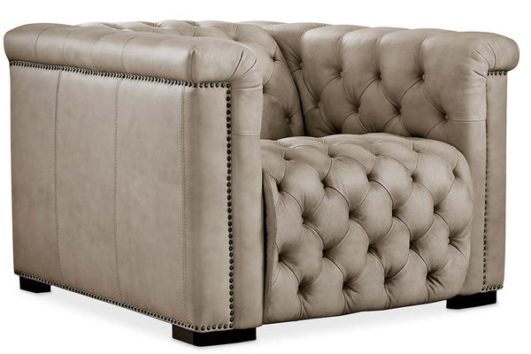 Savion Taupe "Quick Ship" Leather Living Room Furniture Collection