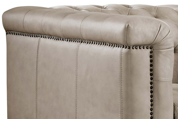 Savion Taupe "Quick Ship" Leather Living Room Furniture Collection