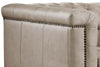 Image of Bromley Taupe Power Quick Ship Chesterfield Leather Recliner Chair
