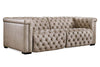 Image of Savion Taupe "Quick Ship" Leather Living Room Furniture Collection