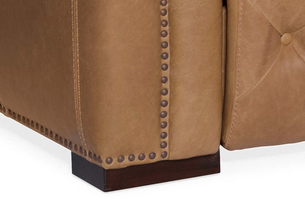 Bromley Coin Chesterfield 88 Inch "Quick Ship" Wall Hugger Power Leather Reclining Sofa - OUT OF STOCK UNTIL 12/24/2021