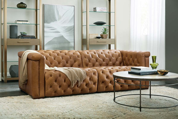 Bromley Coin Chesterfield 88 Inch "Quick Ship" Wall Hugger Power Leather Reclining Sofa - OUT OF STOCK UNTIL 12/24/2021