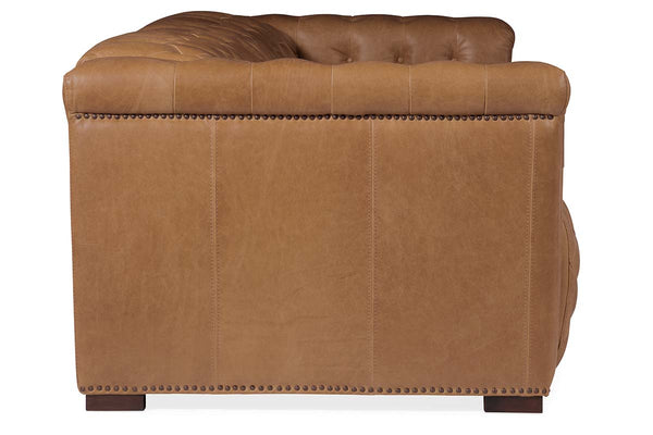 Bromley Coin Chesterfield 88 Inch "Quick Ship" Wall Hugger Power Leather Reclining Sofa - OUT OF STOCK UNTIL 12/24/2021