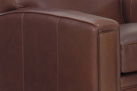 Burton Track Panel Arm Leather Club Chair