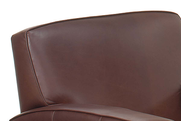 Burton Track Panel Arm Leather Club Chair