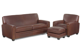 Burton "Designer Style" Leather Queen Sleeper Sofa Set