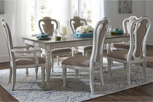 Canterbury 7 Piece Antique White Single Leaf Leg Table Dining Set