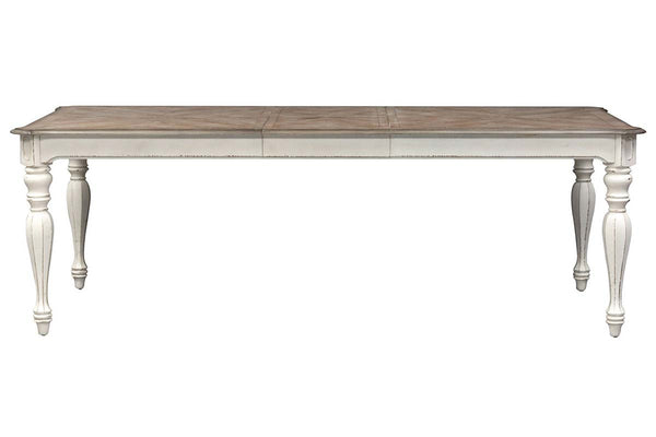 Canterbury 7 Piece Antique White Double Leaf Leg Table Dining Set