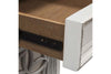 Image of Canterbury Antique White Chair Side Table With Single Drawer And Door Storage