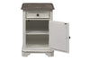 Image of Canterbury Antique White Chair Side Table With Single Drawer And Door Storage