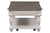 Image of Canterbury Large Distressed Antique White Single Drawer Coffee Table With Shelf