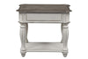 Image of Canterbury Antique White End Table With Single Drawer And Shelf