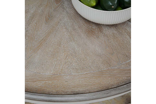 Canterbury 5 Piece Antique White Single Leaf Pedestal Table Dining Set