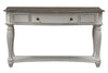 Image of Canterbury Antique White Sofa Console Table With Single Drawer And Shelf