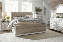 Canterbury Queen Or King Upholstered Tufted Sleigh Bed 