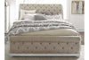 Image of Canterbury Queen Or King Upholstered Tufted Sleigh Bed "Create Your Own Bedroom" Collection