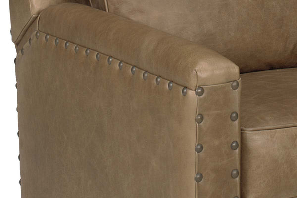 Carlisle Leather Track Arm Small Scale Pillow Back Recliner
