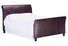 Image of Carlton "Designer Style" Leather Sleigh Style Bed - Club Furniture