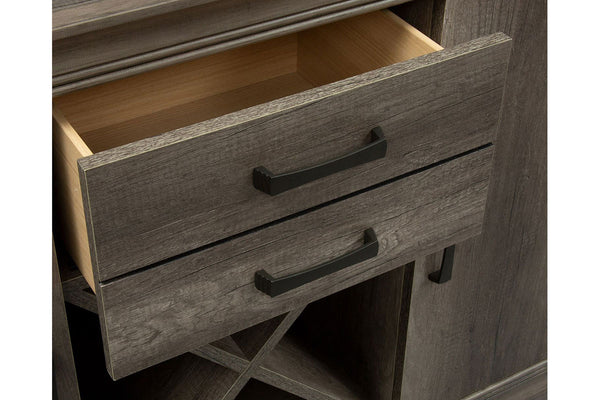 Carson Transitional Door Storage Buffet Server In Greystone Finish