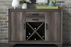 Carson Transitional Door Storage Buffet Server In Greystone Finish