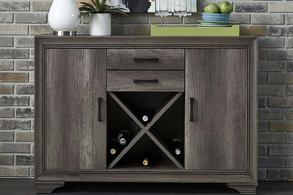 Carson Transitional Door Storage Buffet Server In Greystone Finish