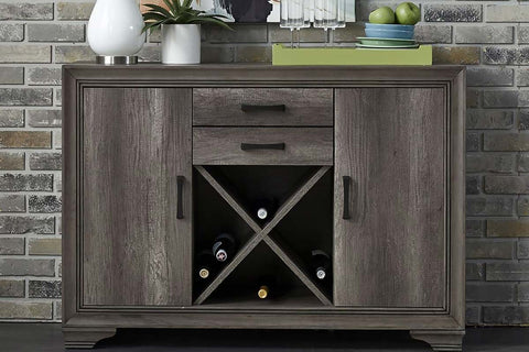 Carson Transitional Door Storage Buffet Server In Greystone Finish