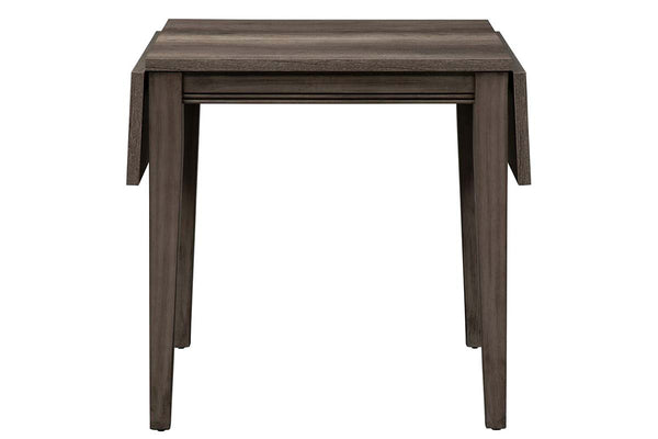 Carson 3 Piece Drop Leaf Dining Table Set In Greystone Finish With Slat Back Side Chairs