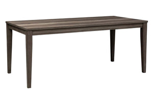 Carson 6 Piece Rectangular Leg Table Dining Set In Greystone Finish With Slat Back Chairs And Dining Bench