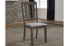 Image of Carson 5 Piece Drop Leaf Dining Table Set In Greystone Finish With Slat Back Side Chairs