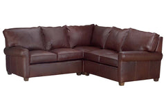 Chadwick Traditional 3-Piece Leather Sectional Couch (As Configured)