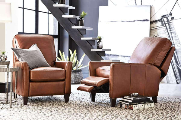 Christian Quick Ship Wing Arm Transitional Leather Recliner