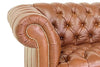 Image of Chesterfield 93 Inch Tufted Leather Sleeper Sofa