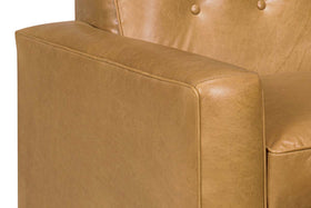 Chet Leather Mid-Century Modern Club Chair