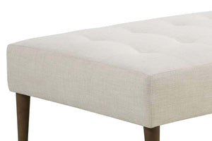 Cleo 52 Inch Large Biscuit Tufted Fabric Upholstered Ottoman