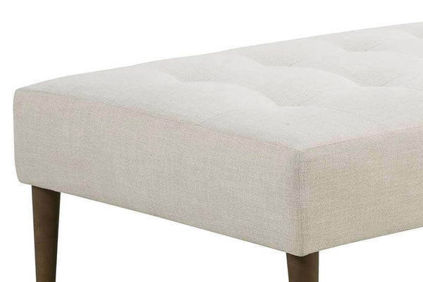 Cleo 52 Inch Large Biscuit Tufted Fabric Upholstered Ottoman