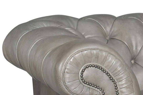 Colburn 94 Inch Chesterfield Three Seat Tufted Leather Sofa