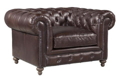 Cornelius Leather Quick Ship Tufted Chesterfield Club Chair