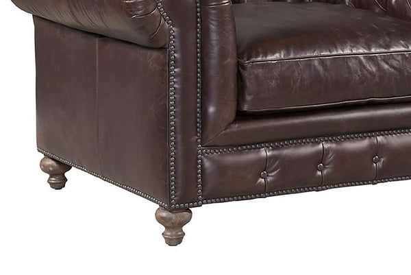 Cornelius Quick Ship Tufted Chesterfield Leather Club Chair