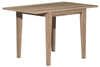 Image of Cyrus 3 Piece Drop Leaf Dining Table Set In Sandstone Finish With Upholstered Back Side Chairs