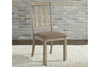 Image of Cyrus 5 Piece Rectangular Leg Table Dining Set In Sandstone Finish With Slat Back Side Chairs