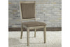 Image of Cyrus 5 Piece Drop Leaf Dining Table Set In Sandstone Finish With Upholstered Back Side Chairs