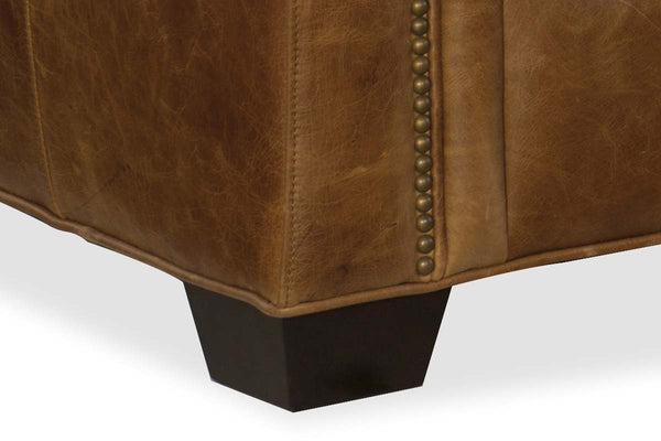 Daniels 93 Inch "Quick Ship" Curved Back Traditional Full Top Grain Leather Pillow Back Sofa OUT OF STOCK UNTIL 3/24/2022